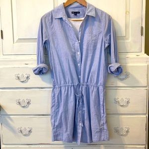 Gap Outlet dress size small. Very light blue and white striped.